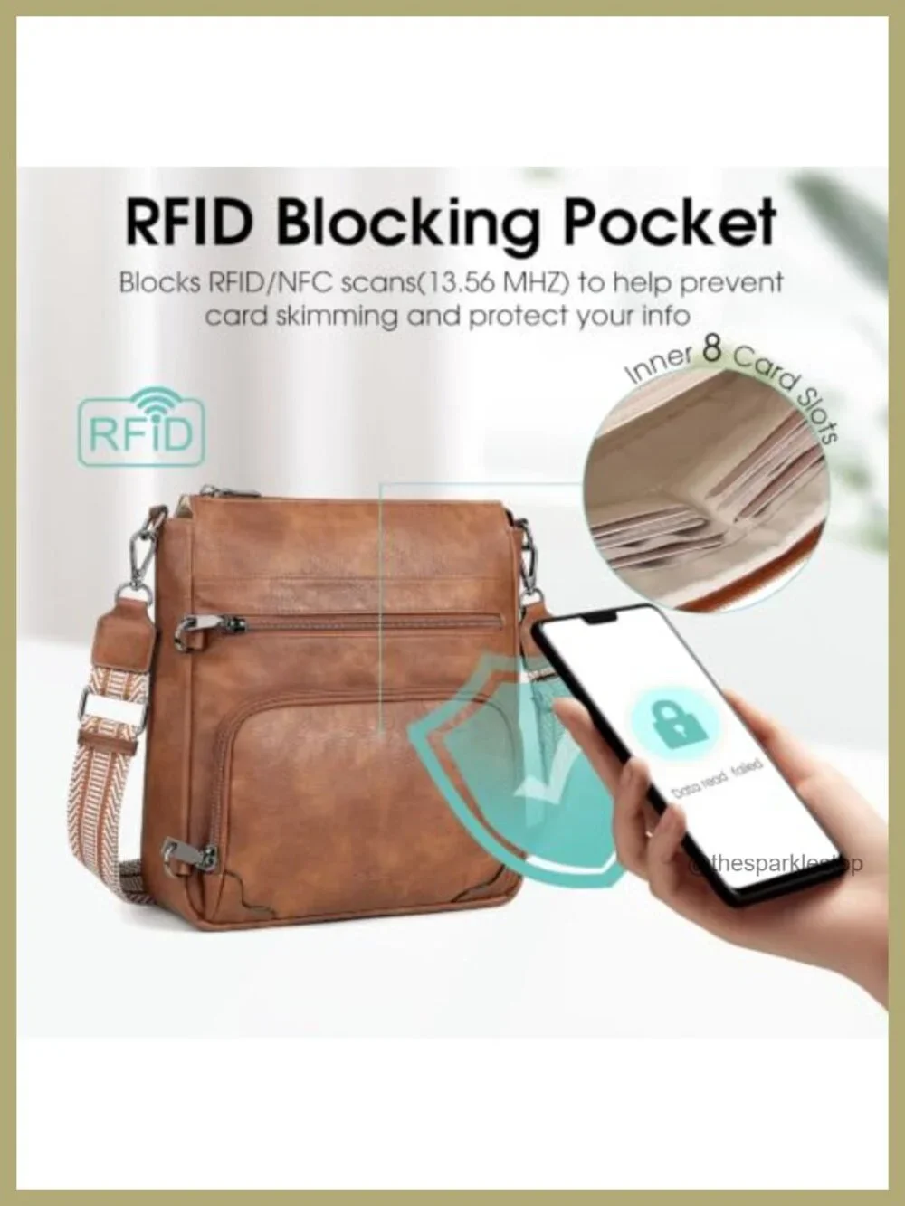 Anti-Theft Crossbody Purse with RFID Blocking for Travel